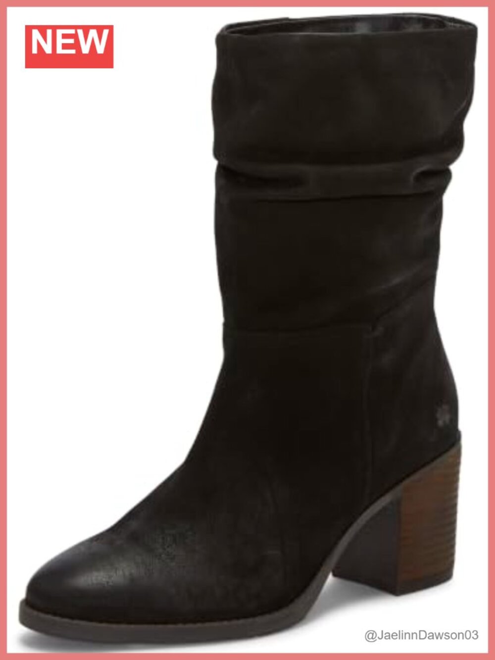 Lucky Brand Women's Bitsie Suede Ankle Bootie Pull-On Stacked Heel Almond Toe